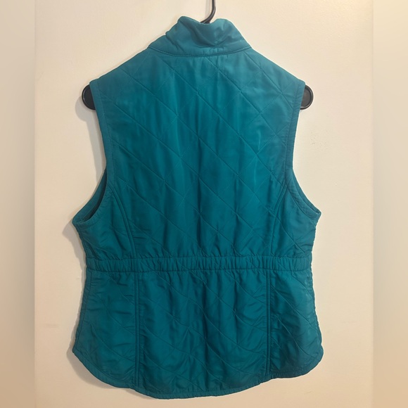 Bit & Bridle Turquoise Quilted Fleece Vest Women’s Medium Zip Up Western Style - Picture 5 of 7